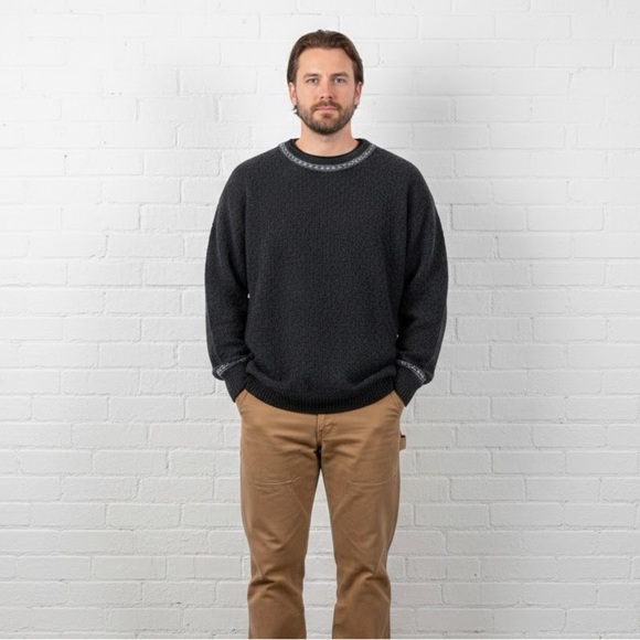 Vintage Other - Vintage Gray Crew Neck Pullover Sweater Nordic Wool Blend 1990s Preppy Mens 2X
